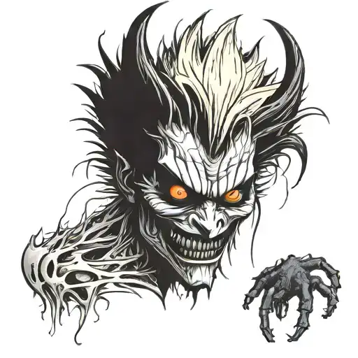 ryuk death note bizarre tattoo design idea