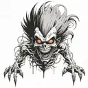ryuk death note bizarre tattoo design idea