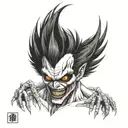 ryuk death note bizarre tattoo design idea