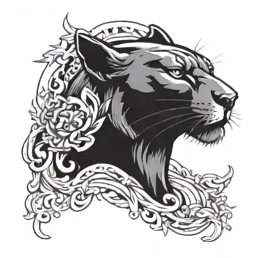 panther head tattoo design idea