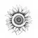 sunflower tattoo design idea