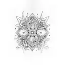 An intricately designed snowboard adorned with delicate flowers tattoo design idea