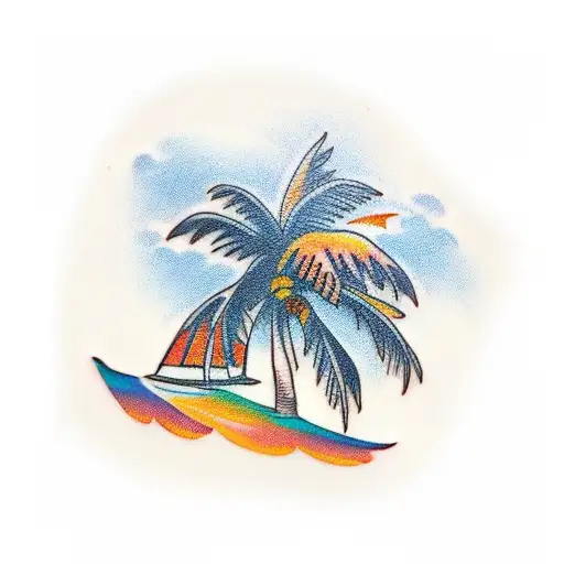 Palm Tree tattoo design idea
