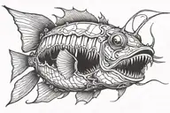 angler fish tattoo design idea
