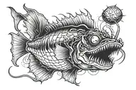 angler fish tattoo design idea