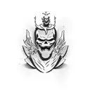 Santa Claus fighting the ghost rider tattoo design idea