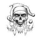 Santa Claus fighting the ghost rider tattoo design idea