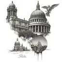 st pauls cathedral scene tattoo design idea