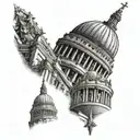 st pauls cathedral scene tattoo design idea