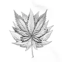 disguised weed leaf tattoo design idea