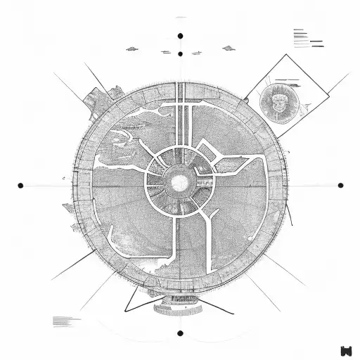 roadmap with a few locations  tattoo design idea