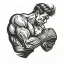 kickboxer silhouette tattoo design idea