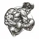 kickboxer silhouette tattoo design idea