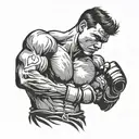 kickboxer silhouette tattoo design idea