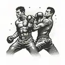 kickboxer silhouette tattoo design idea