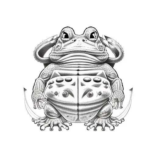 gamabunta le crapaud dans Naruto dans un style viking  tattoo design idea