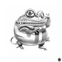 gamabunta le crapaud dans Naruto dans un style viking  tattoo design idea