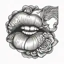 Lips tattoo design idea