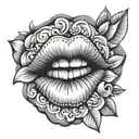 Lips tattoo design idea
