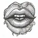 Lips tattoo design idea