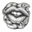 Lips tattoo design idea