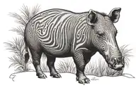 tapir standing tattoo design idea