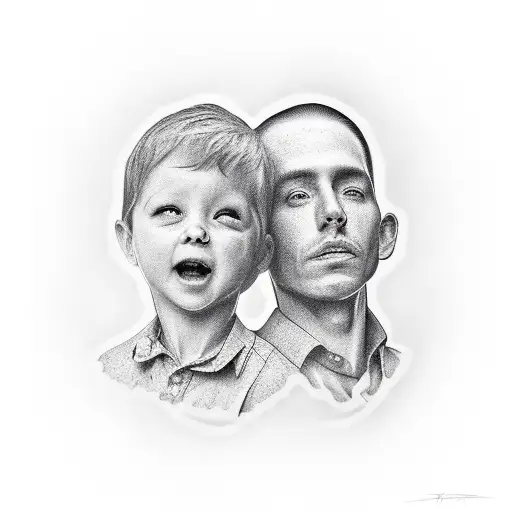 mother and son tattoo design idea