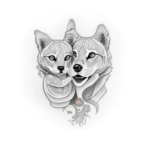 mother and child tattoo design idea