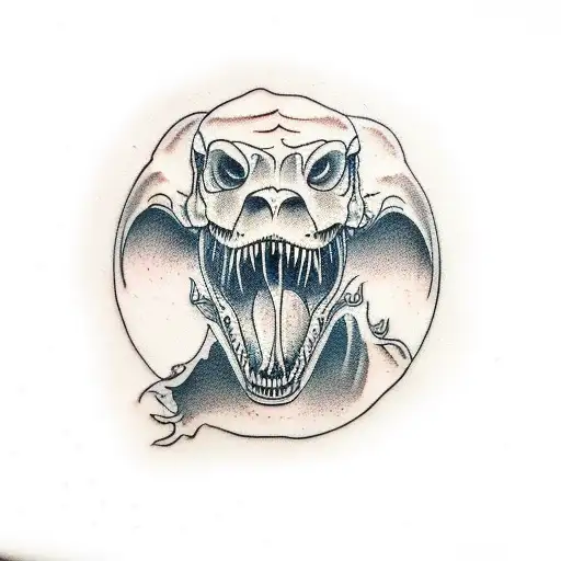 trex skull tattoo design idea