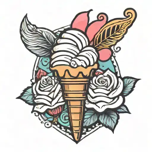 Neapolitan ice cream tattoo design idea