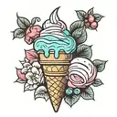 Neapolitan ice cream tattoo design idea