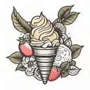 Neapolitan ice cream tattoo design idea