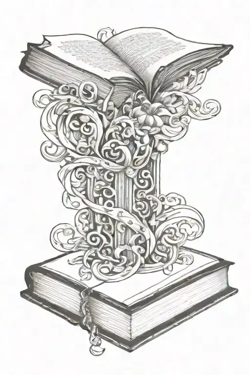 tattoo in the style of realism, which will depict: an unfolded book, with the title of the chapter VICTORIA, at the bottom of the pages tattoo design idea