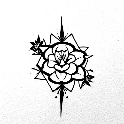 piscis  flores tattoo design idea