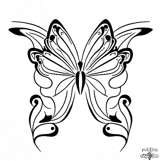 piscis mariposas flores tattoo design idea
