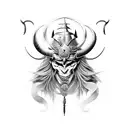 Combine realistic elements with creative touches to create a tattoo of a surrealist warrior battling mythical creatures. tattoo design idea