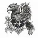 black eagle huge tattoo design idea