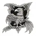 black eagle huge tattoo design idea