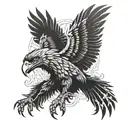 black eagle huge tattoo design idea