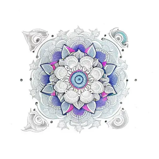 Mandala with 888 in the center  tattoo design idea