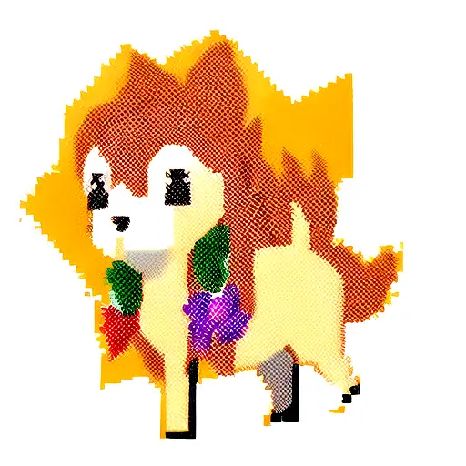 Cachorro boxer marrom com branco no estilo Stardew Valley pixel art  tattoo design idea