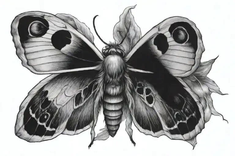 moth emerging tattoo design idea