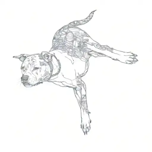 a pit bull terrier tattoo design idea