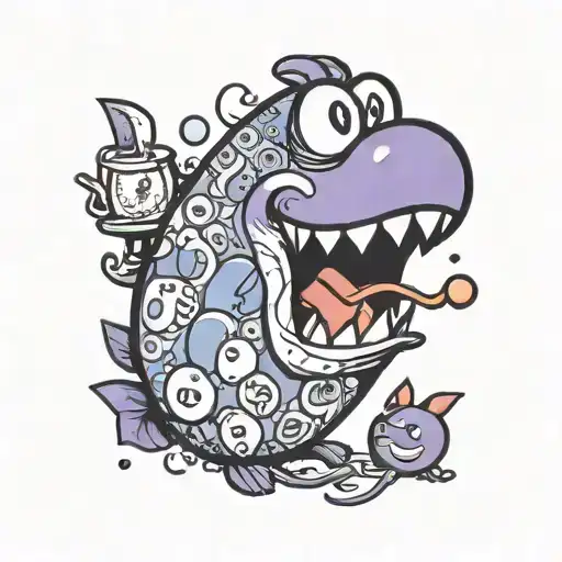 yoshi egg and math themed tattoo design idea