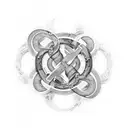2 infinity symbols, 1 intrerupted, in a circle, symbolizying eternal life and mortality of humans tattoo design idea