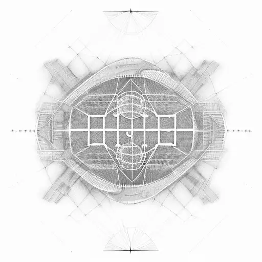 A geometric representation of a football stadium tattoo design idea