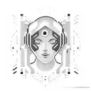 cyberpunk hacker girl tattoo design idea