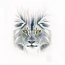 oaktree with lioness, hawk tattoo design idea