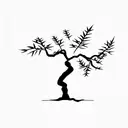 japanese maple tree with 4 main branches  tattoo design idea