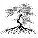 japanese maple tree with 4 main branches  tattoo design idea